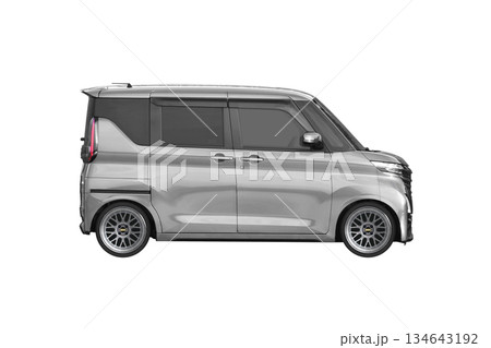 約30mmローダウンで17インチ社外ホイールを履いた軽乗用車（縮尺：XLサイズで1px＝約1mm） 134643192