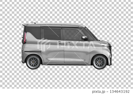 約30mmローダウンで17インチ社外ホイールを履いた軽乗用車（縮尺：XLサイズで1px＝約1mm） 134643192