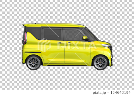 約30mmローダウンで17インチ社外ホイールを履いた軽乗用車（縮尺：XLサイズで1px＝約1mm） 134643194