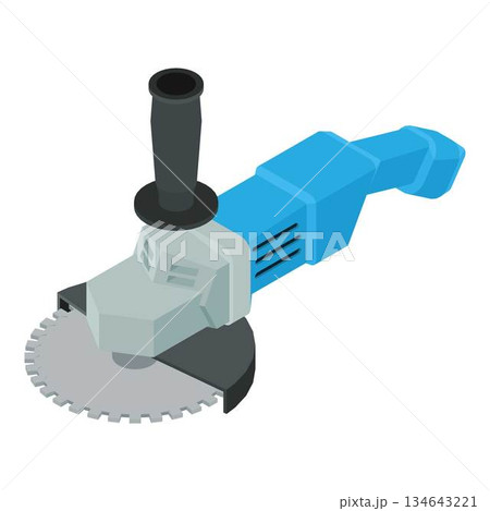 Angle grinder icon, isometric style Angle grinder icon, isometric style 134643221
