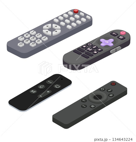 Remote icons set, isometric style 134643224