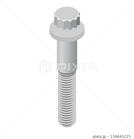 Car bolt icon, isometric style Car bolt icon, isometric style 134643225