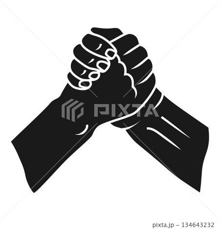 Brotherly handshake icon, simple style 134643232