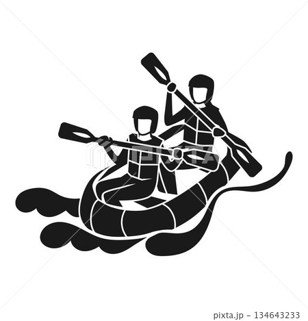 Double rafting icon, simple style 134643233