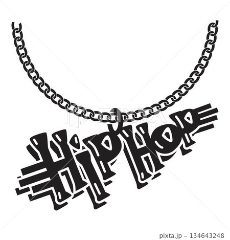 Hip hop jewelry icon, simple style 134643248
