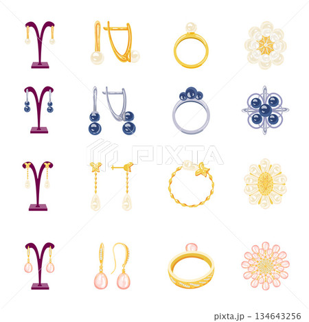 Jewellery icon cartoon vector. Woman jewelry 134643256