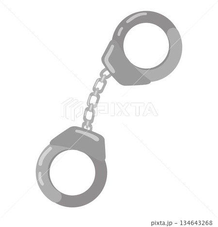 Steel handcuffs icon cartoon vector. Police equipment 134643268