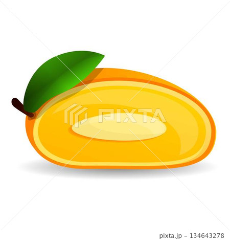 Cutted mango icon, cartoon style 134643278