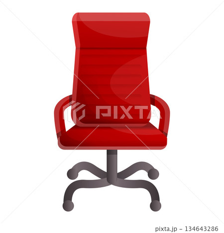 Red luxury chair icon, cartoon style Red luxury chair icon, cartoon style 134643286