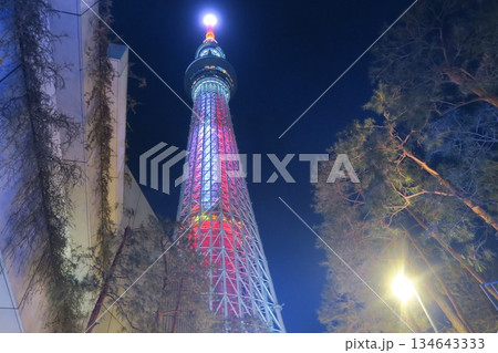 ライトアップされたスカイツリー2025師走編 134643333
