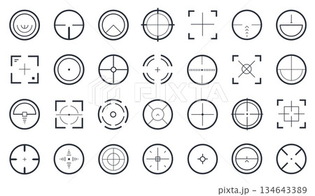 Crosshair icon. Target aim focus accuracy...のイラスト素材 [134643389] - PIXTA