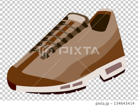 山歩き用スニーカーのイラスト 134643414