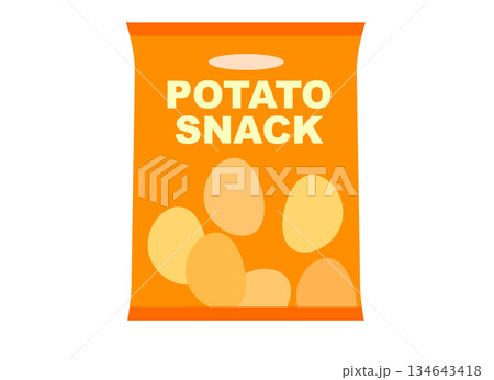 袋入りポテトスナックのイラスト 袋入りポテトスナックのイラスト 134643418