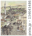 Bustling Sarajevo Old Town Street Scene With Minaret, Horsemen, Market, and Hillside Houses Bustling Sarajevo Old Town Street Scene With Minaret, Horsemen, Market, and Hillside Houses 134643486