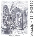 Historic Istanbul Bazaar Scene From 1835 With Vendors, Arches, and Shoppers Historic Istanbul Bazaar Scene From 1835 With Vendors, Arches, and Shoppers 134643490
