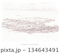 Ink Sketch of Brac Island Town and Coastline Panorama From Inselspitze, Croatia Ink Sketch of Brac Island Town and Coastline Panorama From Inselspitze, Croatia 134643491