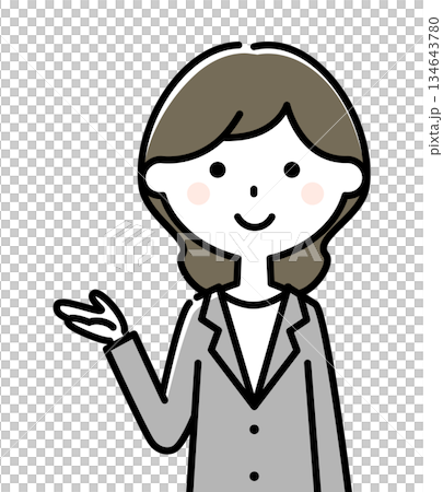 這是一位穿著西裝的女士在引導你。 這是一位穿著西裝的女士在引導你。 134643780