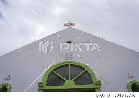 Details of Nossa Senhora da Conceicao church in Boa Vista island 134643870