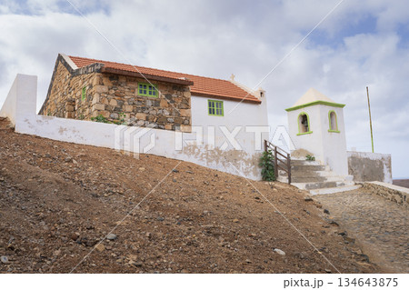 Nice view of Nossa Senhora da Conceicao church in Boa Vista island 134643875