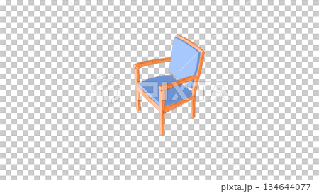 簡單的藍色椅子插圖 134644077