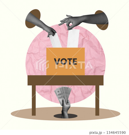 Civic engagement and voting awareness with financial elements. Vector illustration Civic engagement and voting awareness with financial elements. Vector illustration 134645590