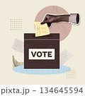 Civic engagement through voting ballot box illustration. Vector illustration 134645594
