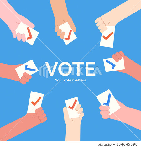 Voting participation and engagement for democracy. Vector illustration 134645598