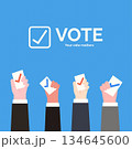 Voting participation and engagement for democracy. Vector illustration 134645600
