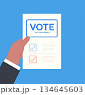 Voting and civic engagement for democratic change. Vector illustration 134645603