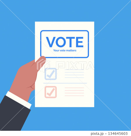 Voting and civic engagement for democratic change. Vector illustration 134645603