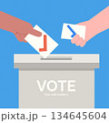 Voting participation and civic responsibility for democracy. Vector illustration 134645604