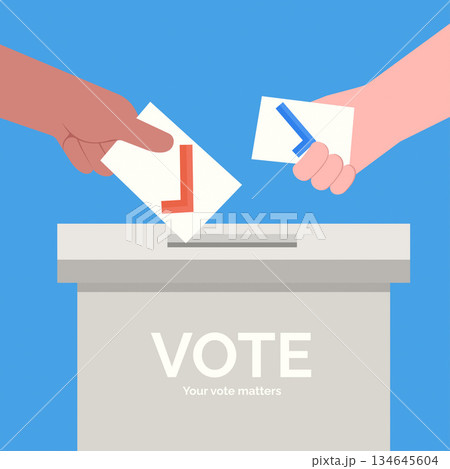 Voting participation and civic responsibility for democracy. Vector illustration Voting participation and civic responsibility for democracy. Vector illustration 134645604