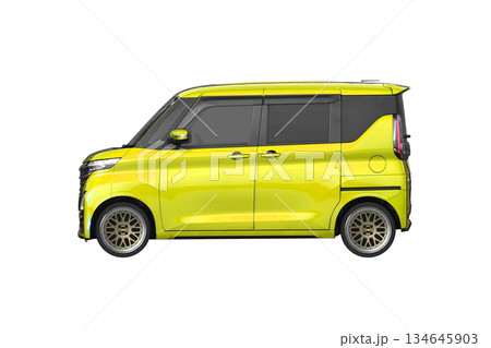 ノーマル車高で17インチ社外ホイールを履いた軽乗用車（縮尺：XLサイズで1px＝約1mm） 134645903