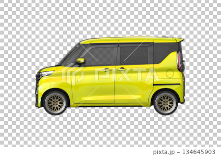 ノーマル車高で17インチ社外ホイールを履いた軽乗用車（縮尺：XLサイズで1px＝約1mm） 134645903