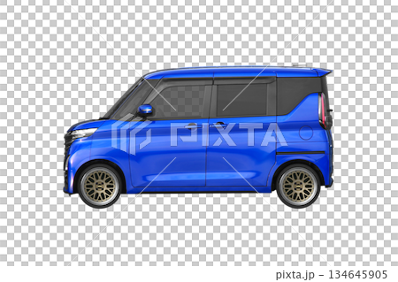 ノーマル車高で17インチ社外ホイールを履いた軽乗用車（縮尺：XLサイズで1px＝約1mm） 134645905