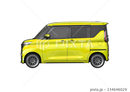 ノーマル車高で17インチ社外ホイールを履いた軽乗用車（縮尺：XLサイズで1px＝約1mm） 134646029