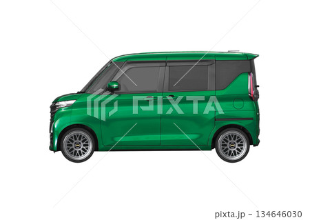 ノーマル車高で17インチ社外ホイールを履いた軽乗用車（縮尺：XLサイズで1px＝約1mm） 134646030