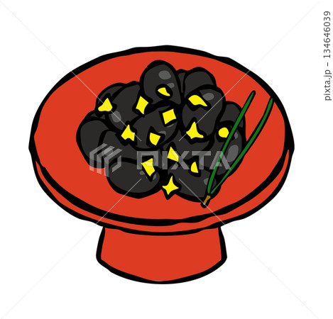 正月料理_黒豆_金箔松葉付き 134646039