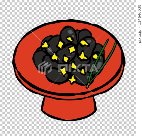 正月料理_黒豆_金箔松葉付き 134646039