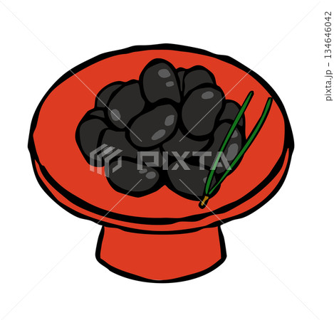 正月料理_黒豆_松葉付き 134646042