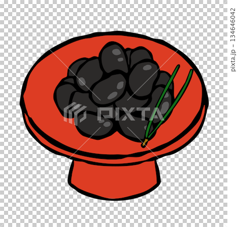 正月料理_黒豆_松葉付き 134646042