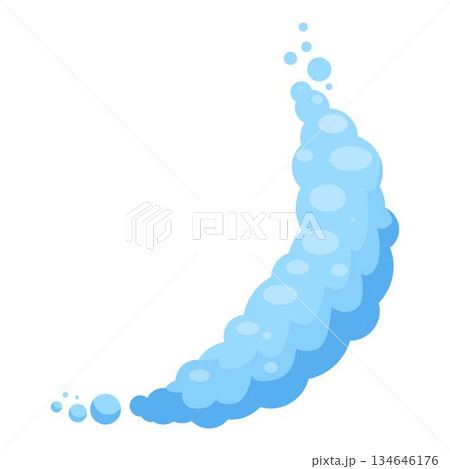 Crescent of light blue soap suds creating a relaxing spa atmosphere 134646176