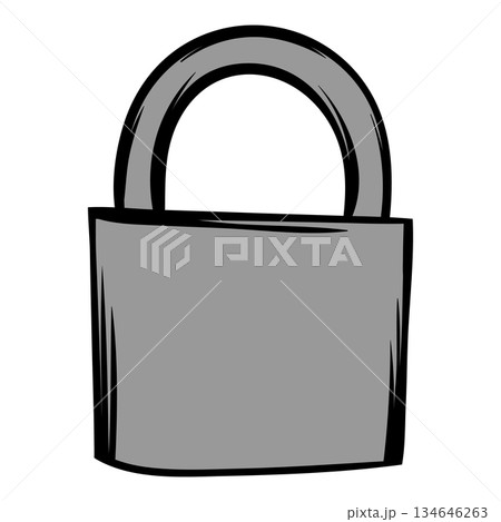 Closed padlock ensuring security and privacy 134646263