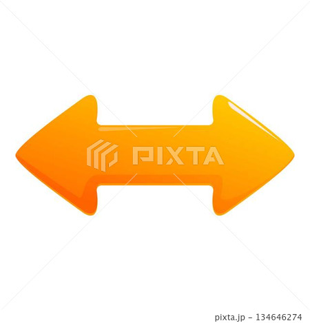 Double sided orange arrow pointing in opposite directions Double sided orange arrow pointing in opposite directions 134646274