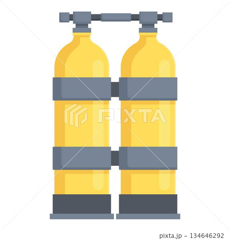 Vector illustration of yellow scuba diving tanks 134646292
