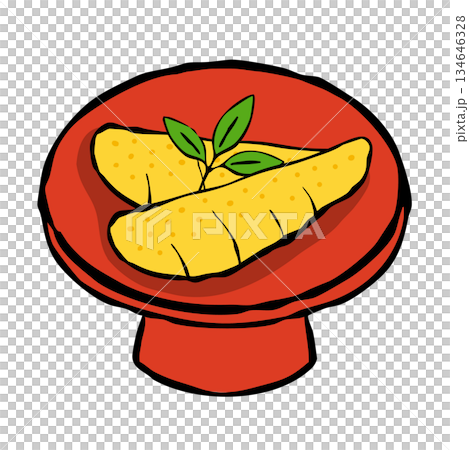 Ingredients illustration_herring roe_decorative leaves 134646328