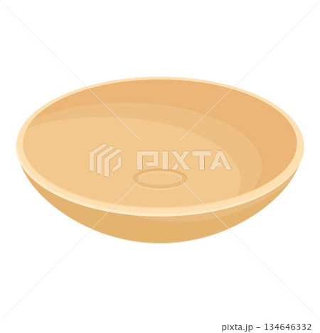 Empty round wooden bowl presenting culinary opportunity Empty round wooden bowl presenting culinary opportunity 134646332