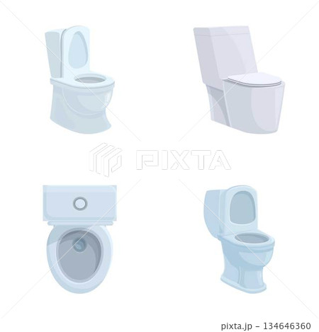 Various toilet designs vector set 134646360