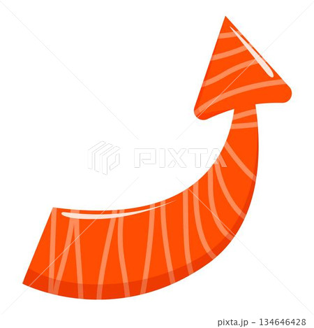 Curved upwards arrow pointing upward symbolizing growth Curved upwards arrow pointing upward symbolizing growth 134646428