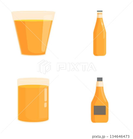 Assorted orange juice containers vector set Assorted orange juice containers vector set 134646473